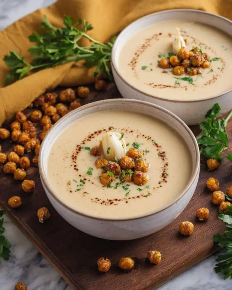 Lemony Roasted Garlic Chickpea Soup Recipe
