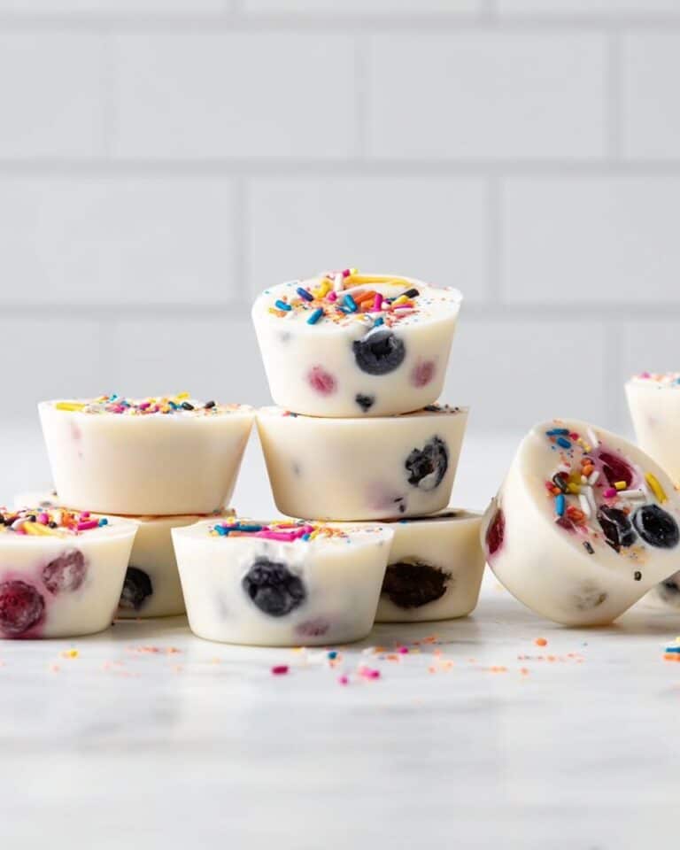 Frozen Yogurt Bites with Fruit and Sprinkles Recipe
