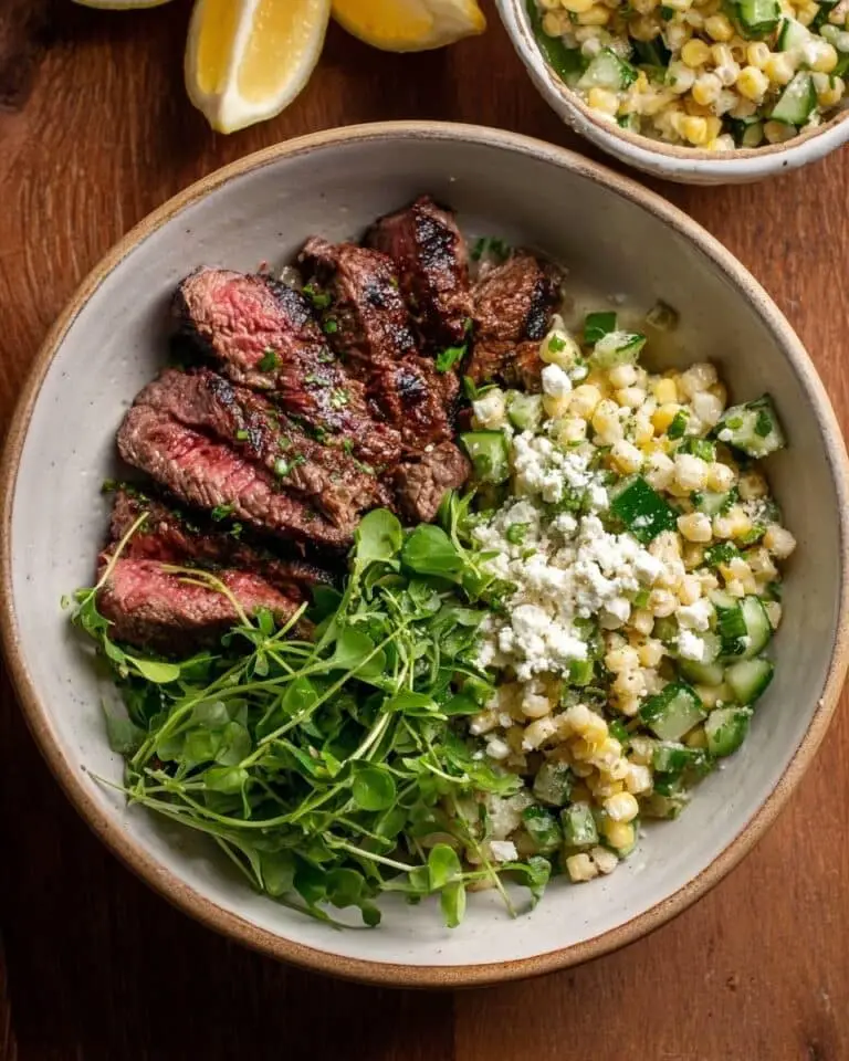 Grilled Skirt Steak with Lemon Herb Couscous Salad Recipe