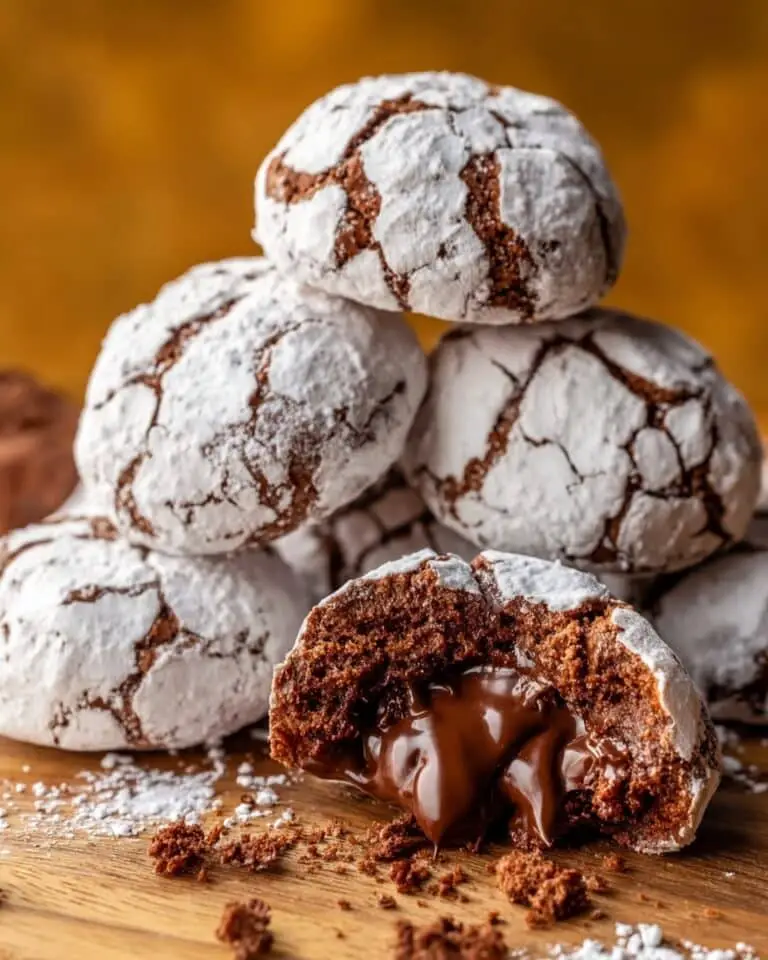 Chocolate Snowball Cookies with Melted Chocolate Centers Recipe