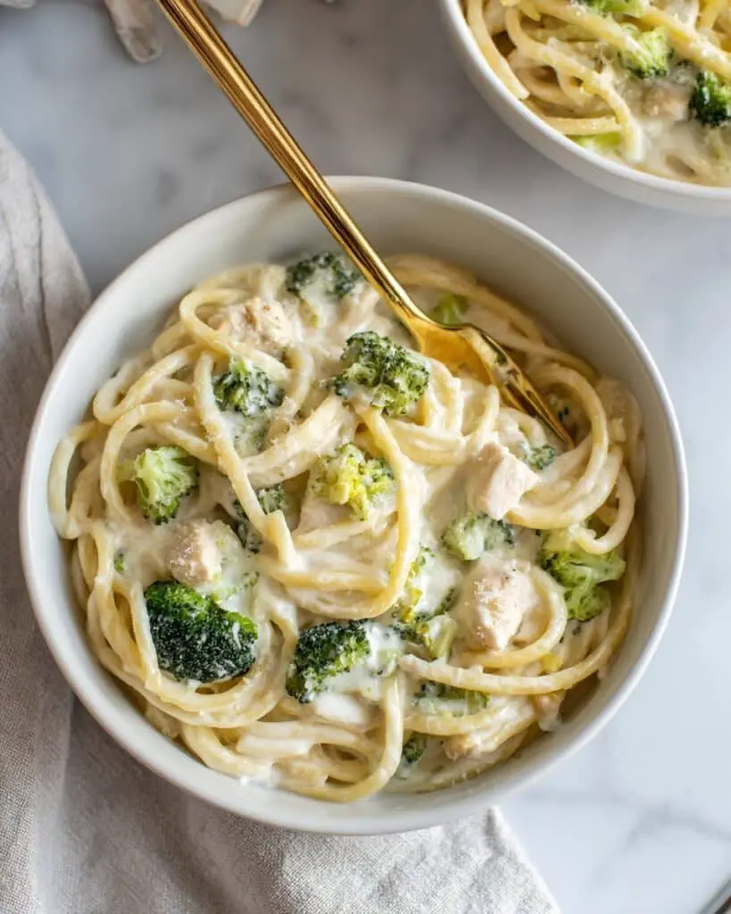 Creamy Chicken Alfredo with Store-Bought Sauce and Fresh Basil Recipe