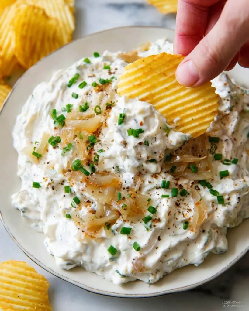 Caramelized Onion and Chive French Onion Dip Recipe