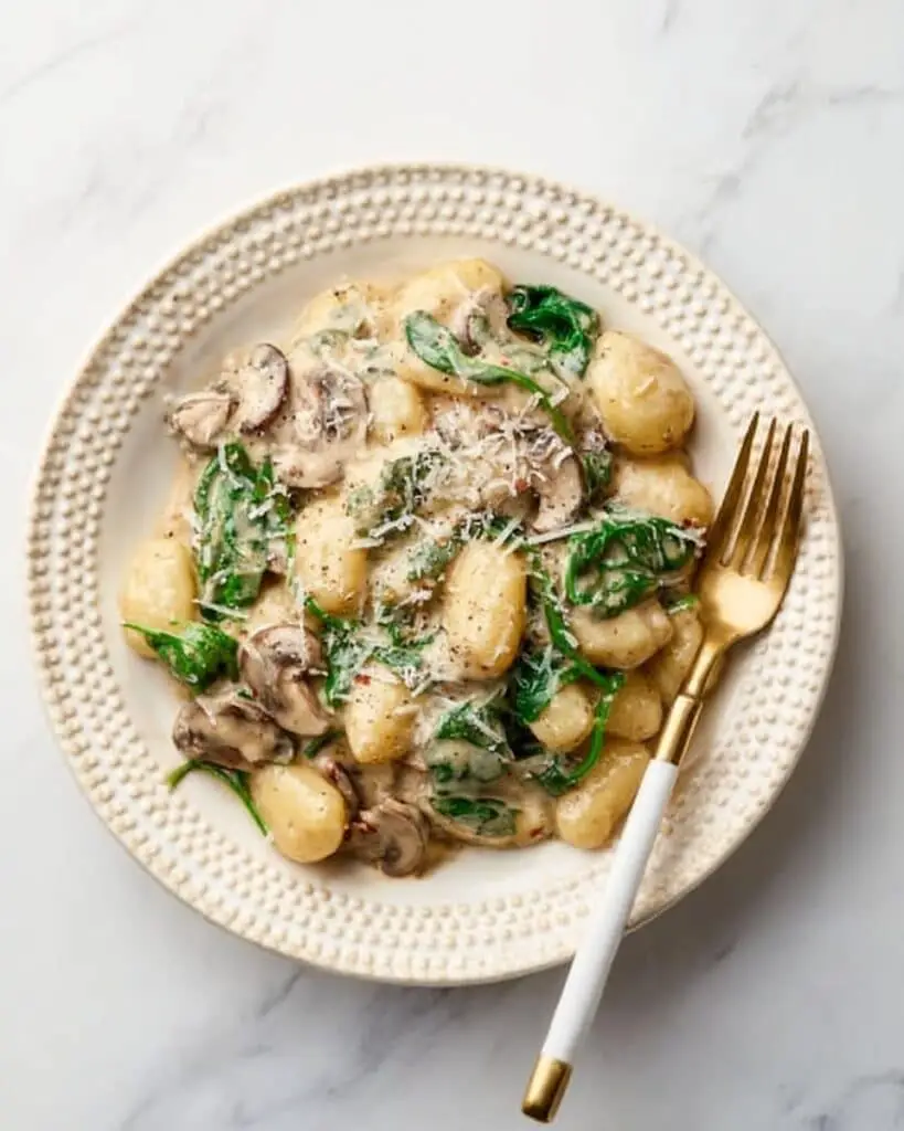 Creamy Mushroom and Spinach Gnocchi Recipe