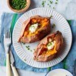 Baked Sweet Potato with Toppings Recipe