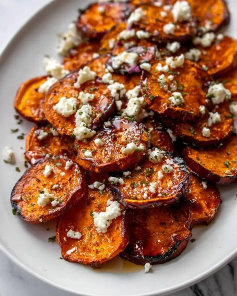 Roasted Sweet Potato Rounds with Honey & Feta Recipe