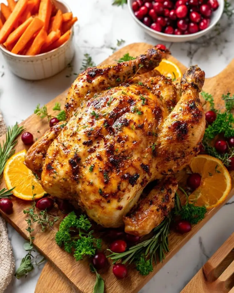 Spatchcock Cranberry Orange Glazed Turkey Recipe