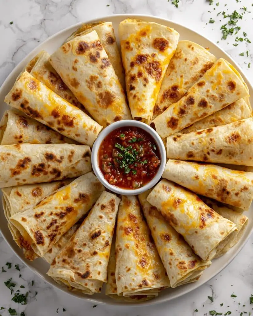 Blooming Chicken and Cheese Quesadilla Ring Recipe