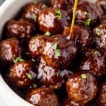 Sticky BBQ Slow Cooker Meatballs Recipe