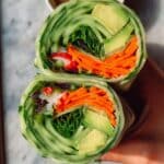 Giant Veggies Summer Roll with Creamy Peanut Dipping Sauce Recipe