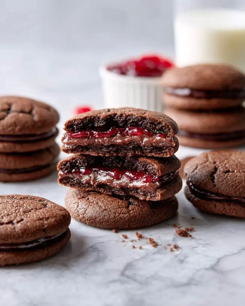 Chocolate Raspberry Sandwich Cookies Recipe