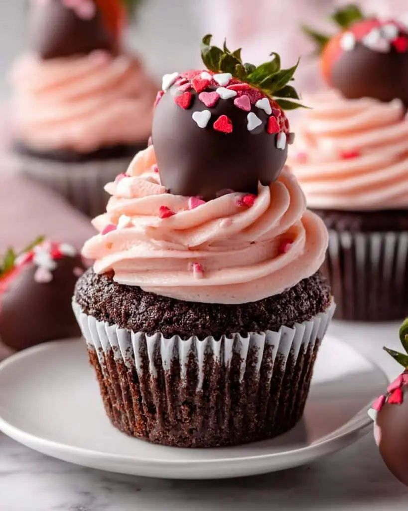 Chocolate Covered Strawberry Cupcakes Recipe