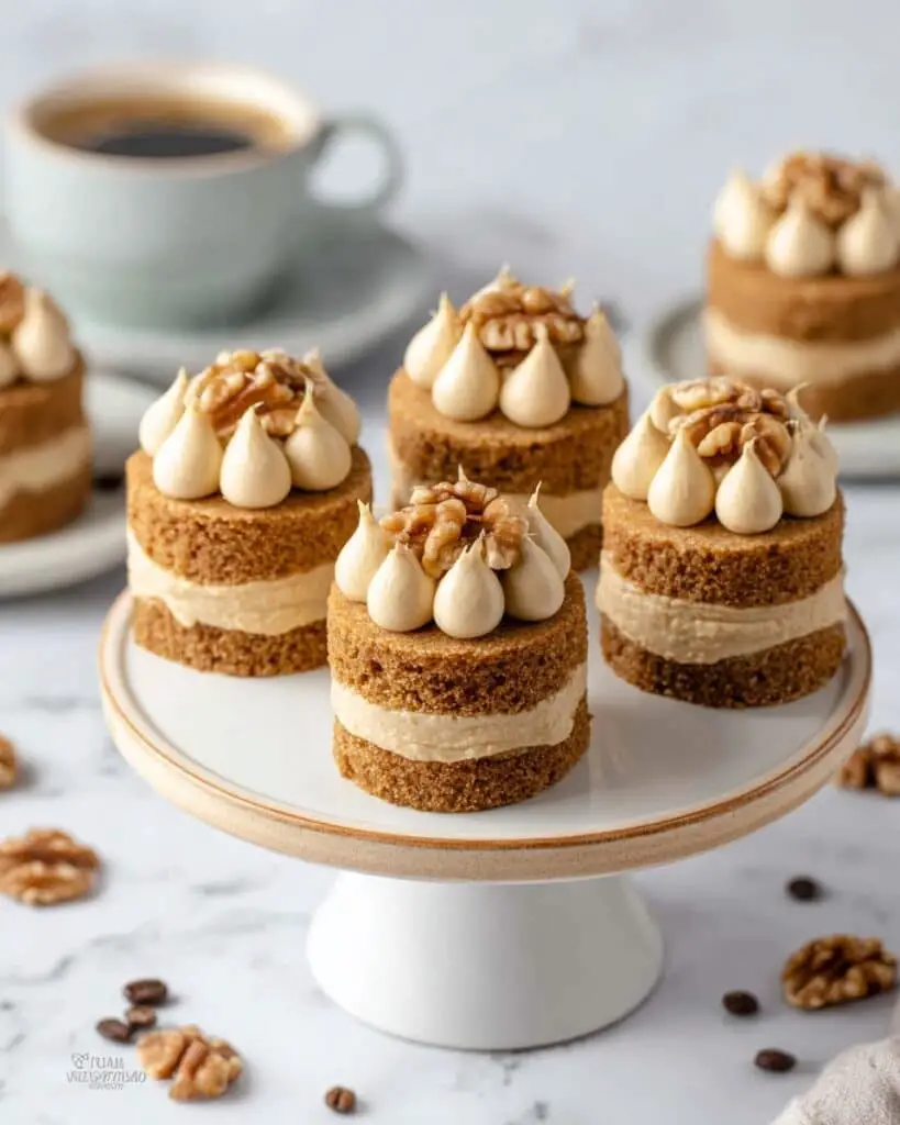 Mini Coffee and Walnut Cakes Recipe