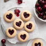 Cherry Heart Thumbprint Cookies with Fresh Cherry Jam Recipe