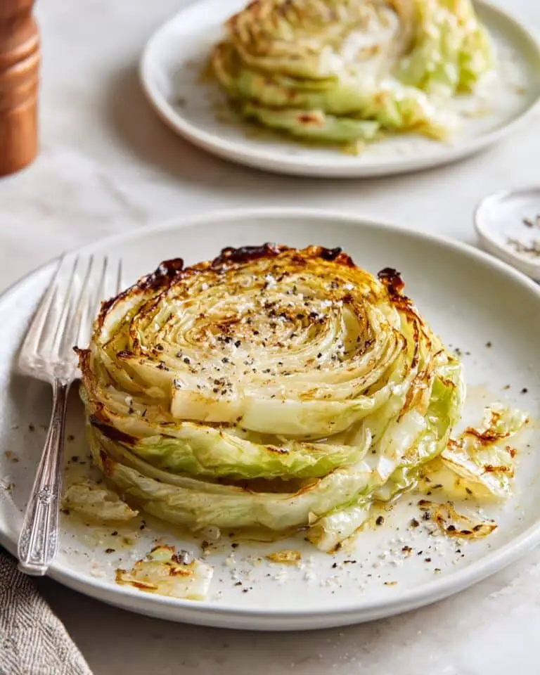Garlic Seasoned Baked Cabbage Steaks Recipe