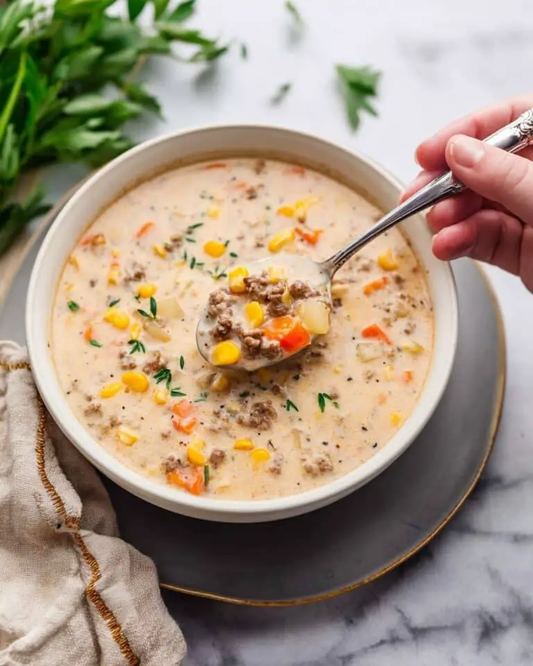 Crockpot Creamy Potato and Hamburger Soup Recipe