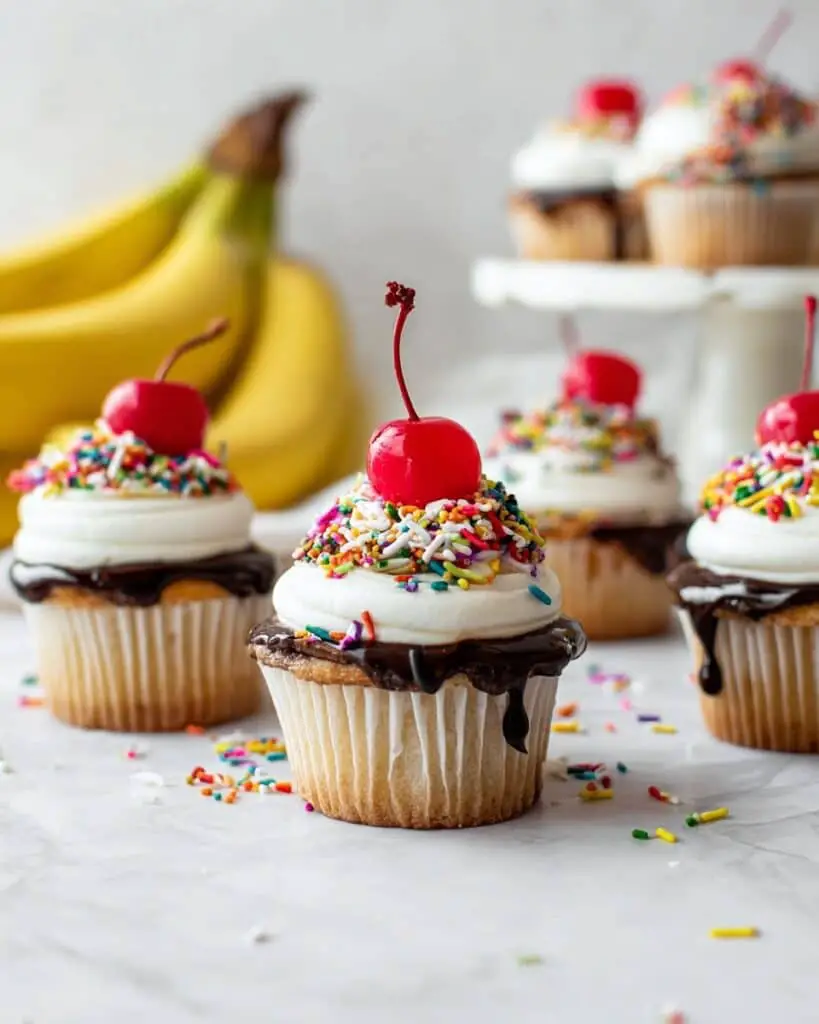 Banana Split Cupcakes Recipe