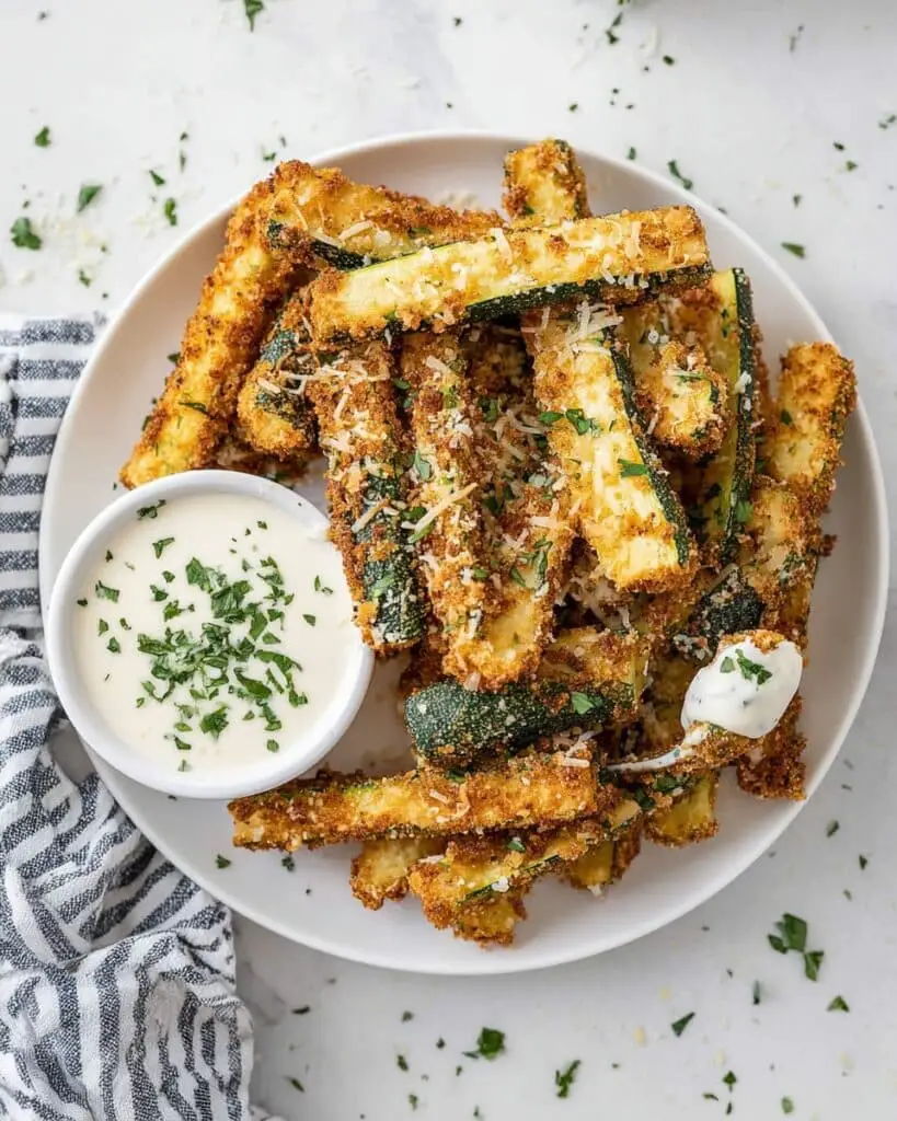 Quick Crispy Healthy Air Fryer Zucchini Fries Recipe