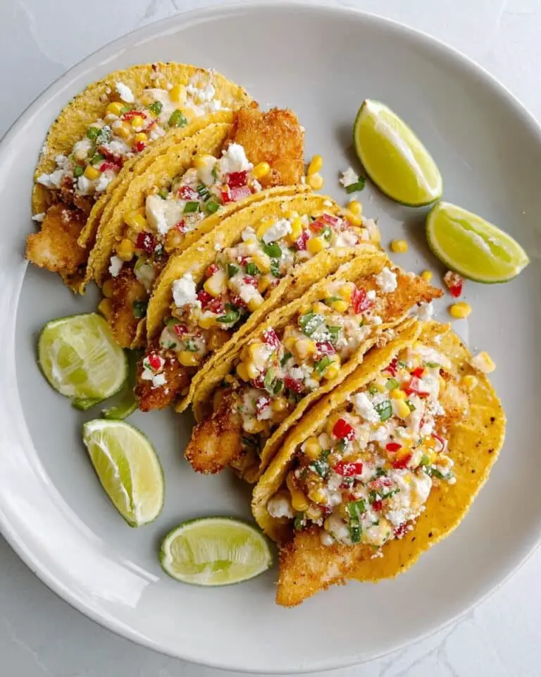 Fried Chicken Street Corn Tacos on the Blackstone Recipe