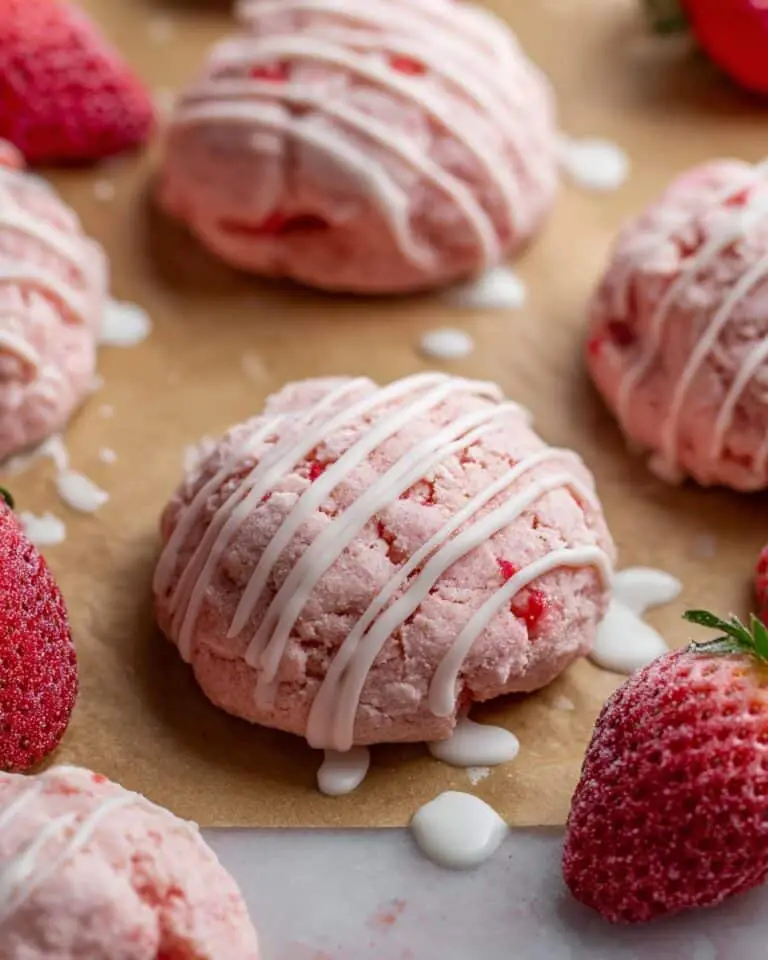 Strawberry Cookies with Sweet Glaze Recipe