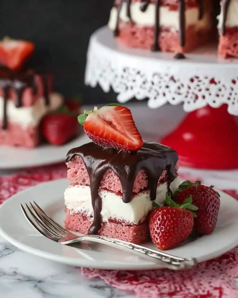 Mini Chocolate Covered Strawberry Heart Cakes Recipe