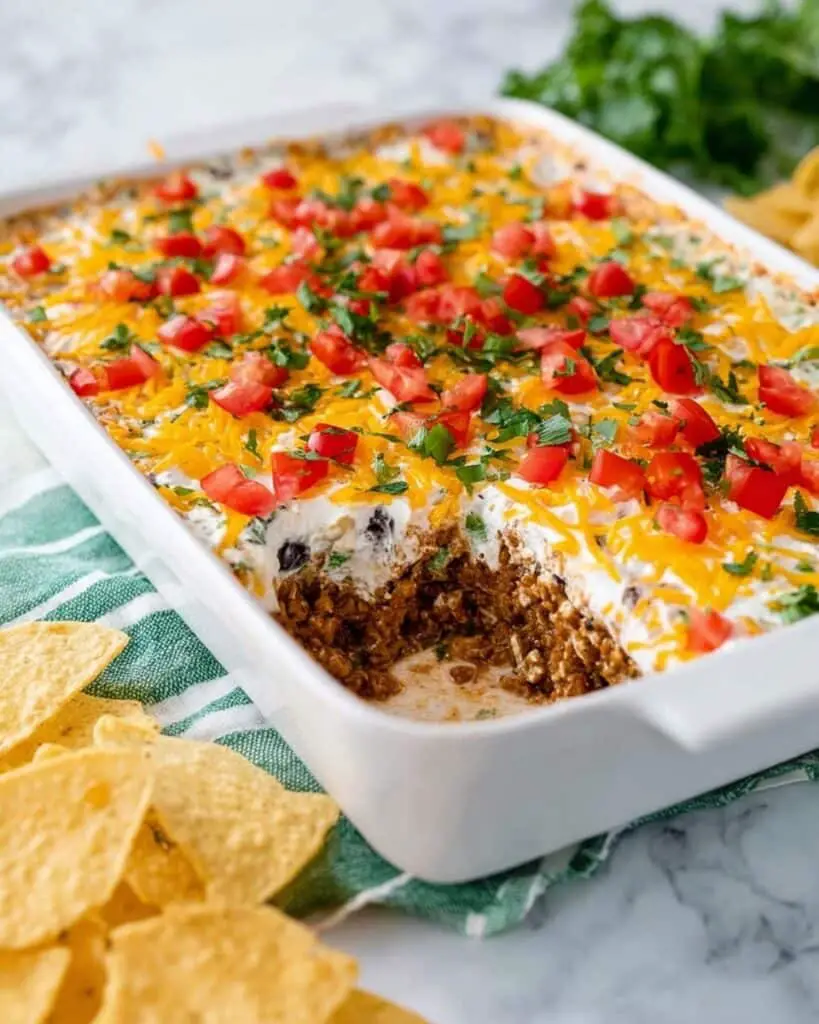 Layered Taco Dip with Meat Recipe