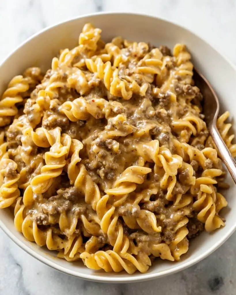 Beef and Cheddar Noodle Casserole Recipe