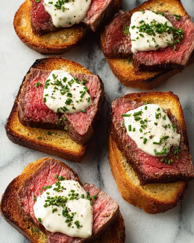 Steak Crostini with Horseradish Cream Recipe