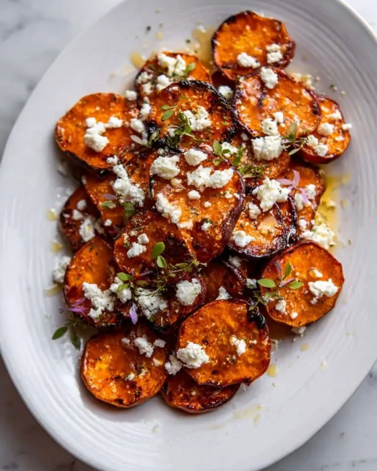 Roasted Sweet Potato Rounds with Honey and Feta Recipe