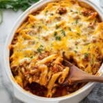 Slow Cooker Baked Ziti with Ground Beef and Cheese Recipe