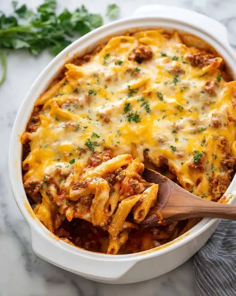 Slow Cooker Baked Ziti with Ground Beef and Cheese Recipe