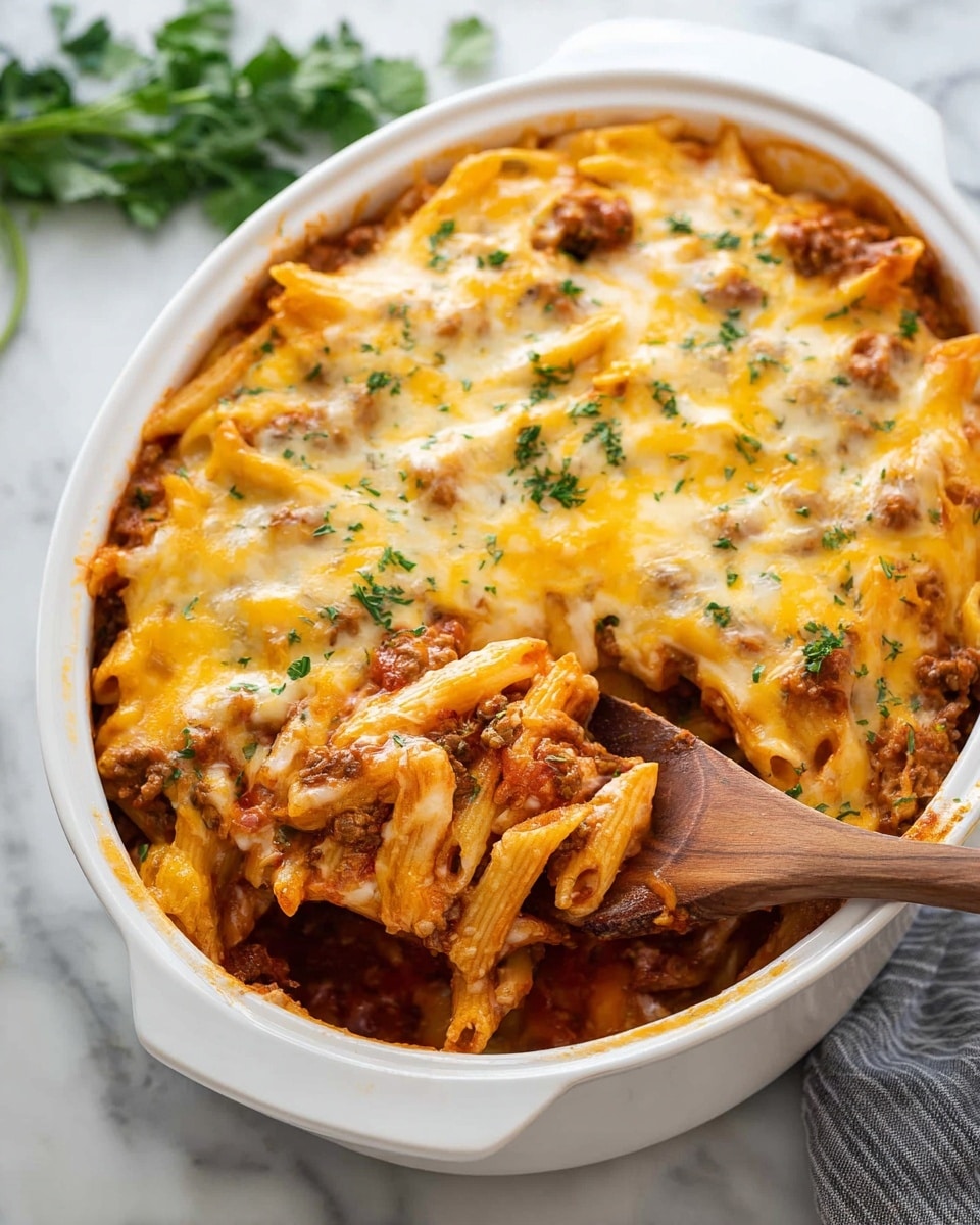 Slow Cooker Baked Ziti with Ground Beef and Cheese Recipe
