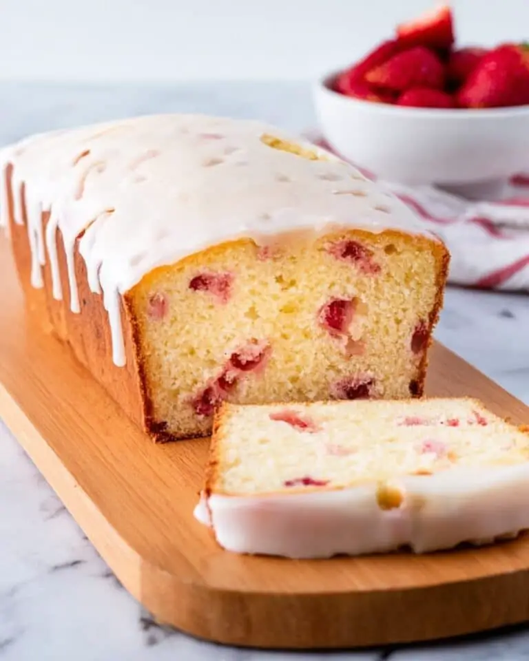 Strawberry Bread with Vanilla Glaze Recipe