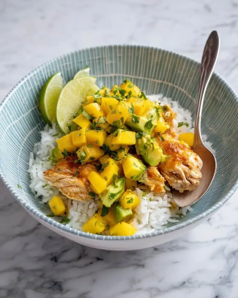 BBQ Salmon Bowls with Mango Avocado Salsa Recipe