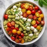 Pesto Pasta Salad with Tomatoes & Mozzarella Recipe