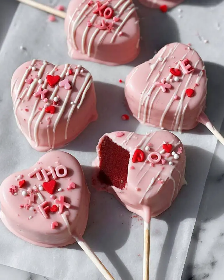 Red Velvet Heart-Shaped Cake Pops Recipe