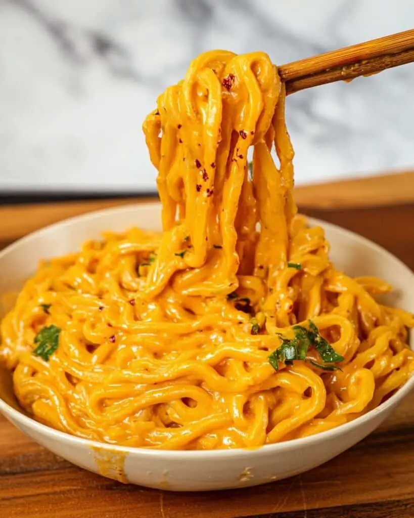 Creamy Gochujang Udon Noodles Recipe