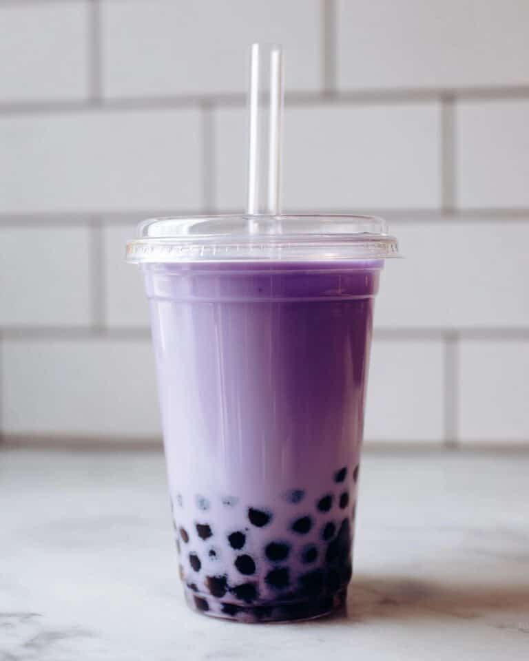 Taro Milk Tea with Tapioca Pearls Recipe