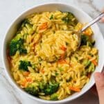 Broccoli Cheddar Orzo Recipe