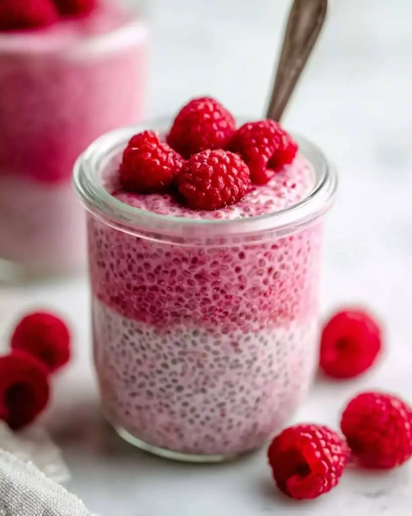 Raspberry Chia Pudding Sweetened with Maple Syrup Recipe