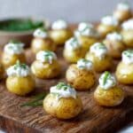 Mini Baked Potatoes with Sour Cream and Chives Recipe