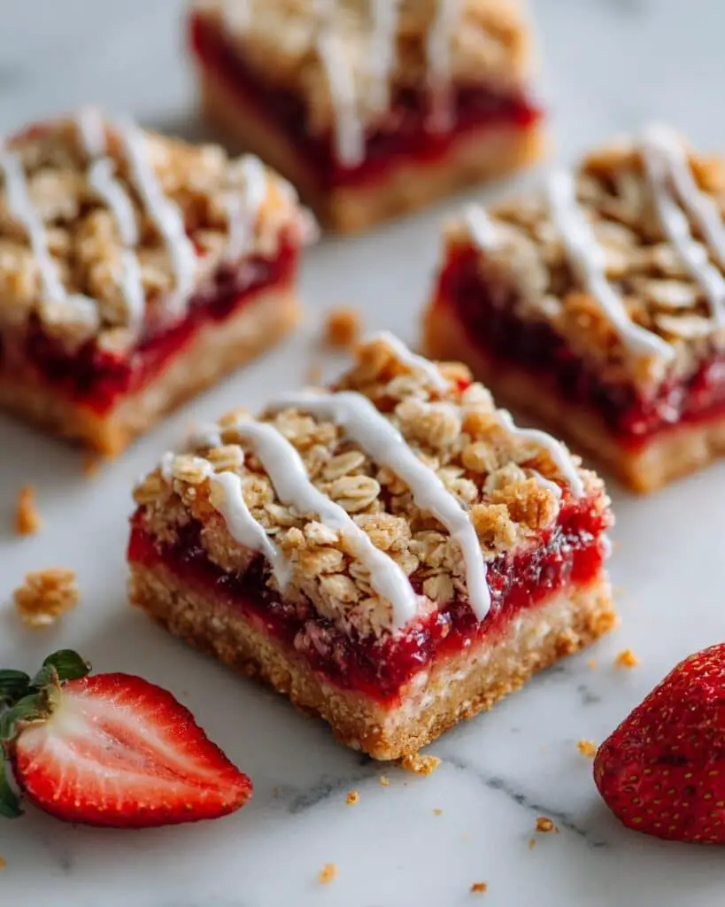 Healthy Strawberry Oatmeal Bars Recipe