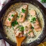 Lemon Garlic Coconut Salmon with Spinach and Parmesan Recipe