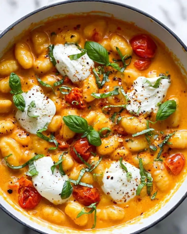 30 Minute Creamy Tomato Gnocchi with Burrata Recipe