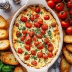 Caprese Dip with Roasted Cherry Tomatoes and Melty Cheeses Recipe