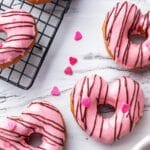 Air Fryer Heart-Shaped Biscuit Donuts with Strawberry and Chocolate Frosting Recipe