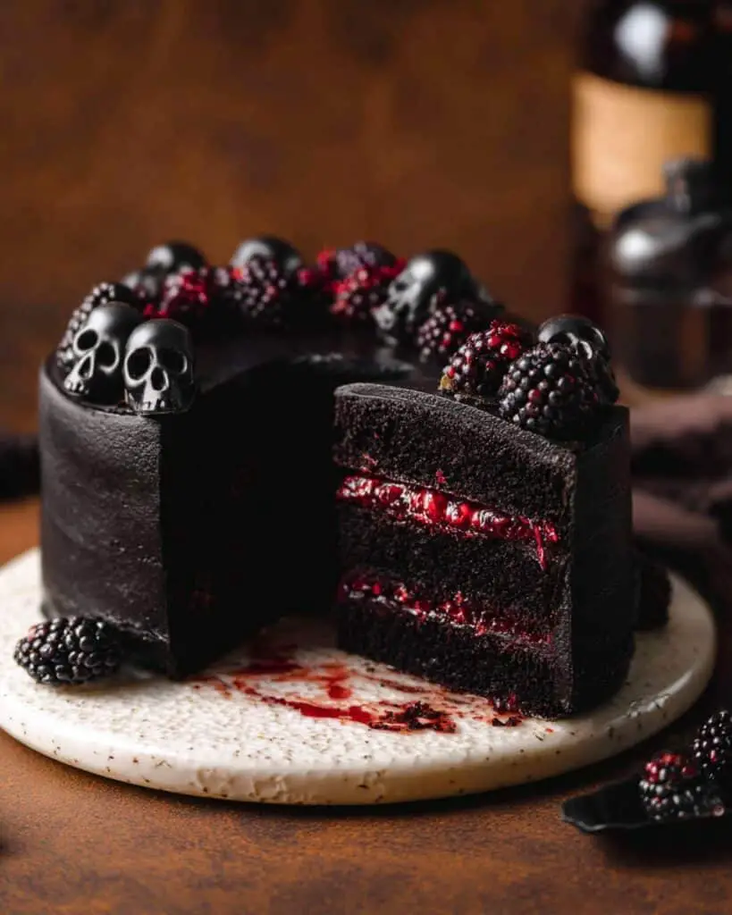 Spooky Black Velvet Halloween Cake Recipe