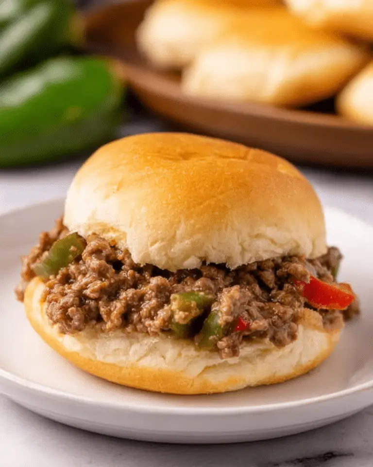Ground Beef Philly Cheesesteaks with BBQ Sauce and Melted Monterey Jack Recipe