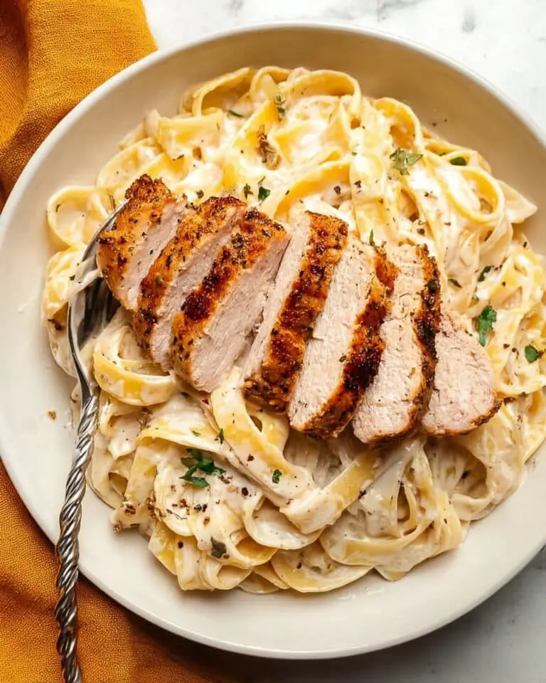 Creamy Fettuccine Alfredo with Sautéed Chicken Recipe