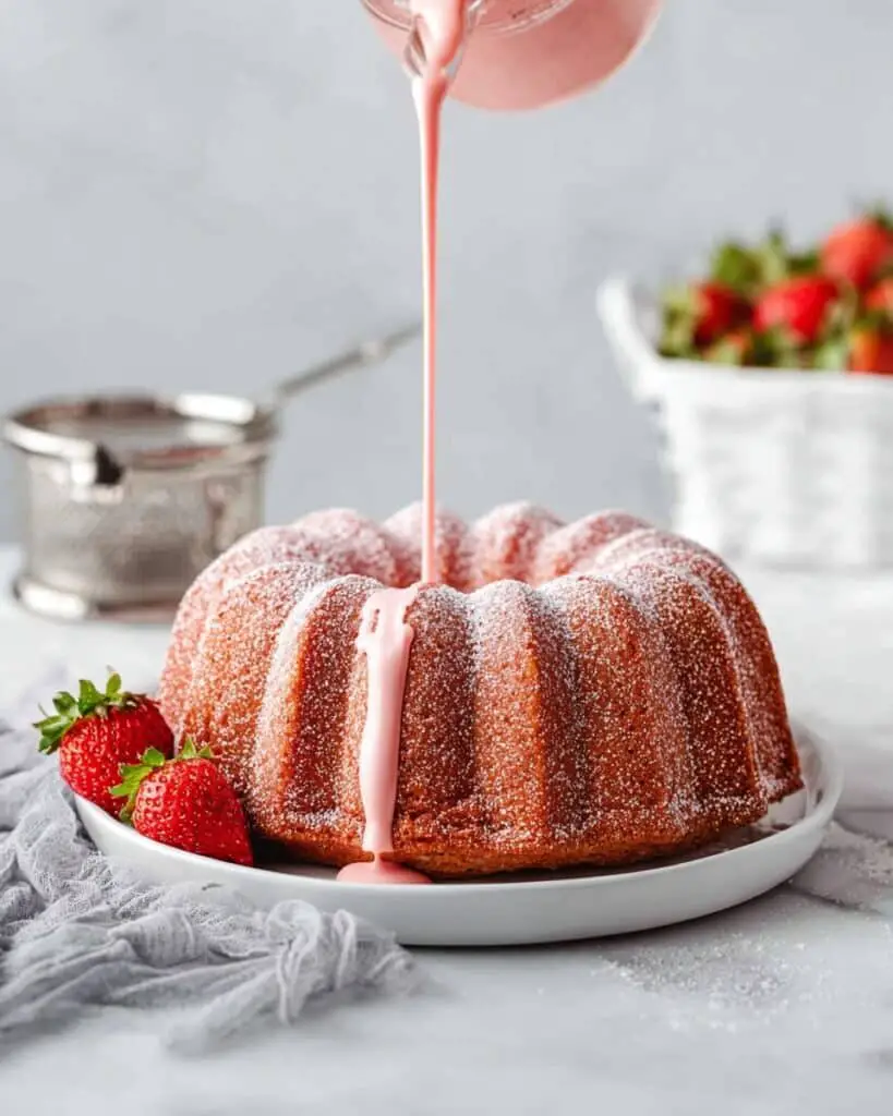Fresh Strawberry Pound Cake with Strawberry Glaze Recipe