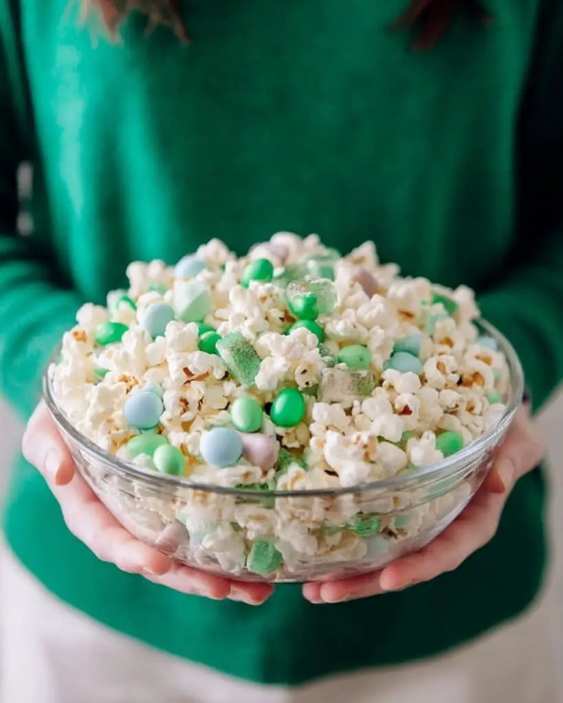 Leprechaun Bait: Salty and Sweet Green Popcorn Mix for St. Patrick’s Day Recipe